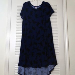 LULAROE - Paper Crane -Royal Blue/Black Carly - XL